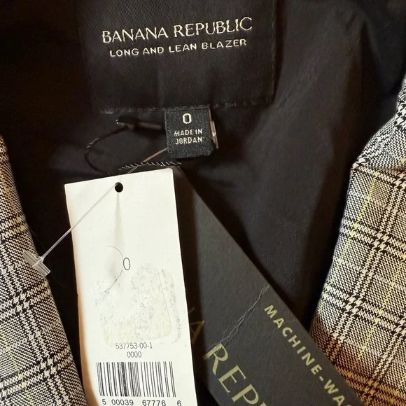Banana Republic Long and Lean Black White Women’s Blazer Size 0 NWT - Picture 8 of 11